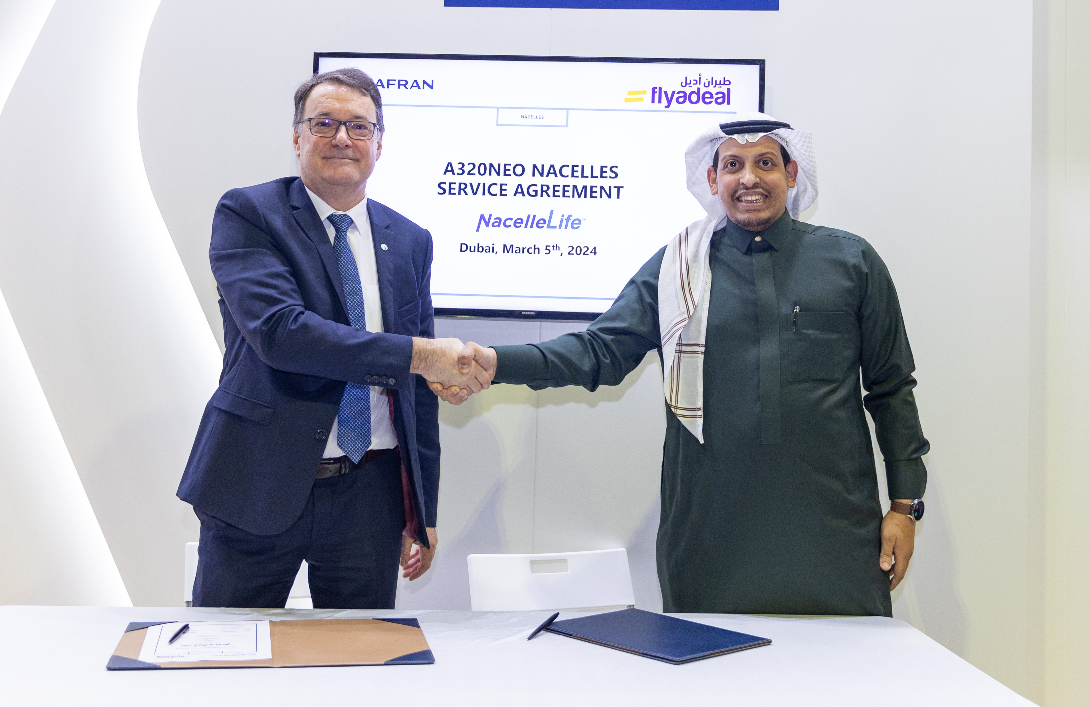 Saudia Group's Flyadeal Signs with Safran to Optimise Fleet maintenance Efficiency for the Nacelles of its Airbus A320neo Fleet.