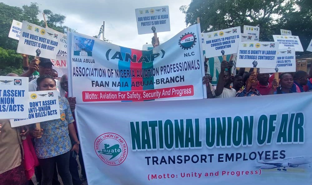 Aviation workers come under Essential services , forbidden from taking  part in a  strike  , says New Nigerian Law , Unions and workers Paralyse the Airports  !