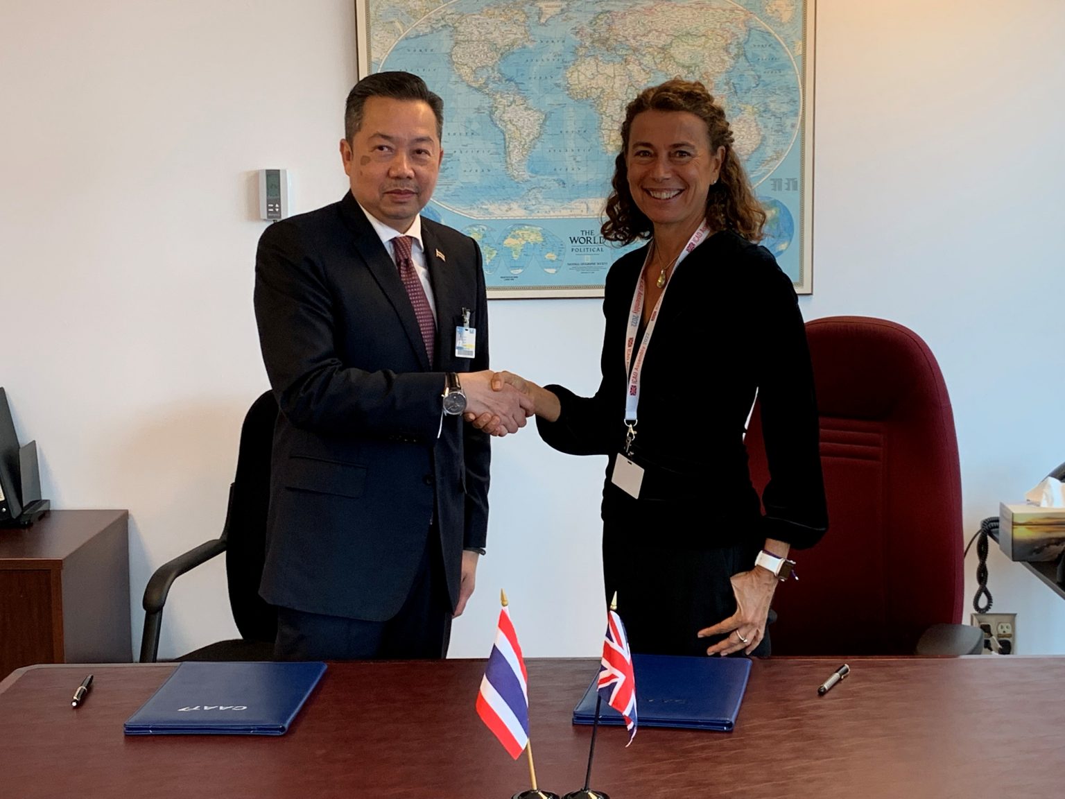 On  first  day  of  the  ICAO  41st Assembly , Civil Aviation Authority of Thailand  appointed CAA International  for technical assistance to implement new civil regulations .