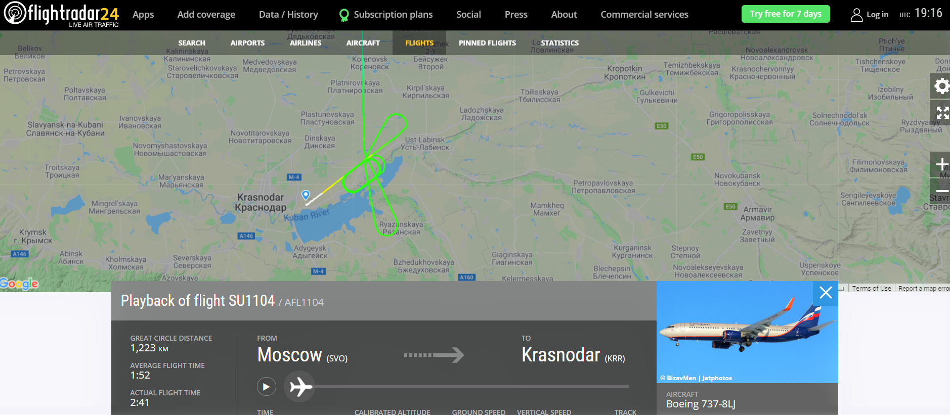 Aeroflot Boeing 737-800 encountered Flap glitch on approach , but Landed safely at Krasnodar, few hours from now !