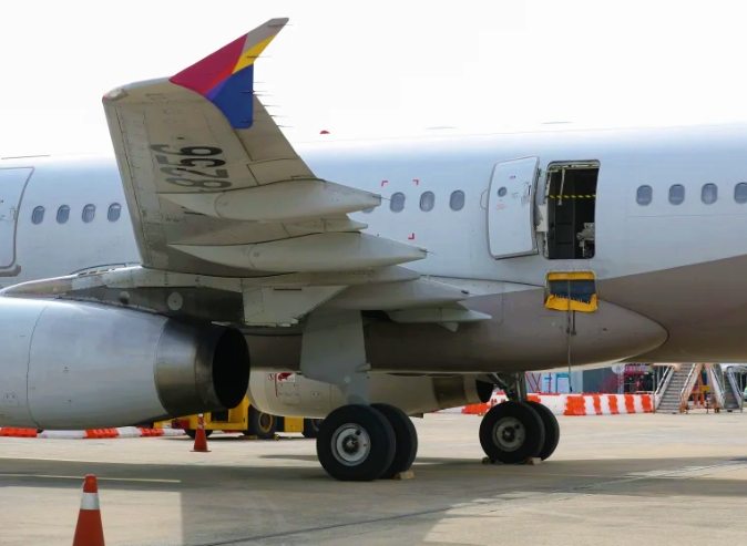 Incident Of  The  Decade !  A  Passenger  Was  Arrested  After  He  Opened  The   Emergency  Door  of  An  Asiana Airlines  A321  aircraft  While Landing.