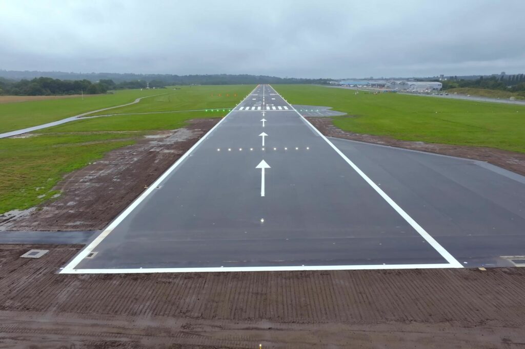 First  Flight  Operated  From  Southampton  Airport’s  £17m  Extended  Runway  after  Eight  Years  Struggle.