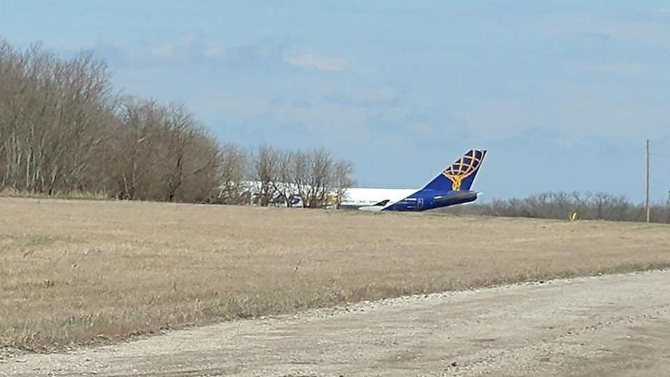 Taxiway excursion of  Atlas Air passenger 747-400 aircraft , while making a 180 degree turn !