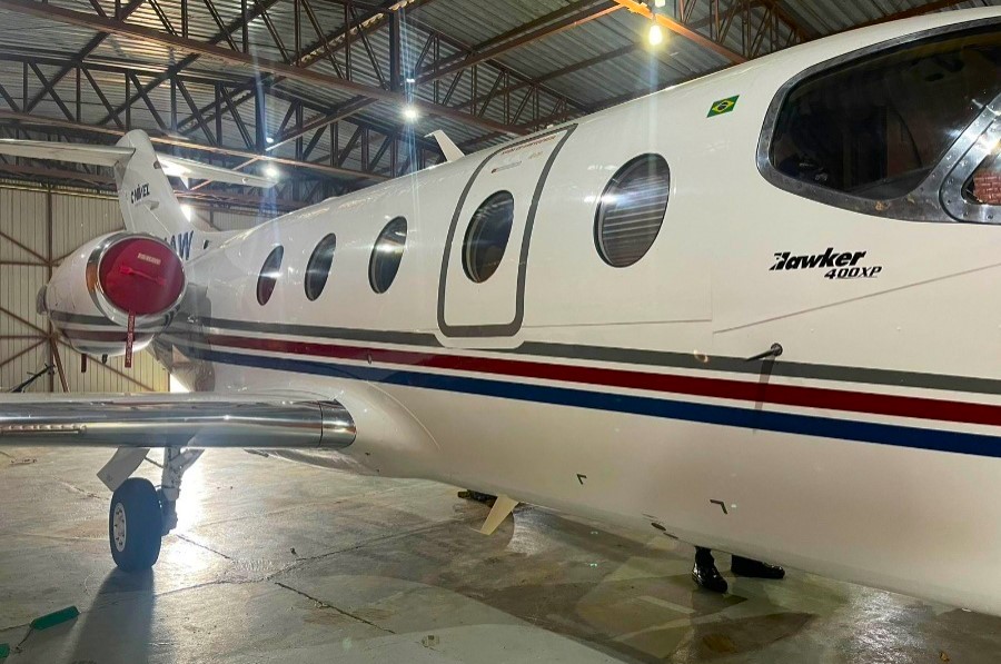 Operation Polímero II - Hawker Jet valued at R$11 million was seized at Toledo Airport of Brazil.