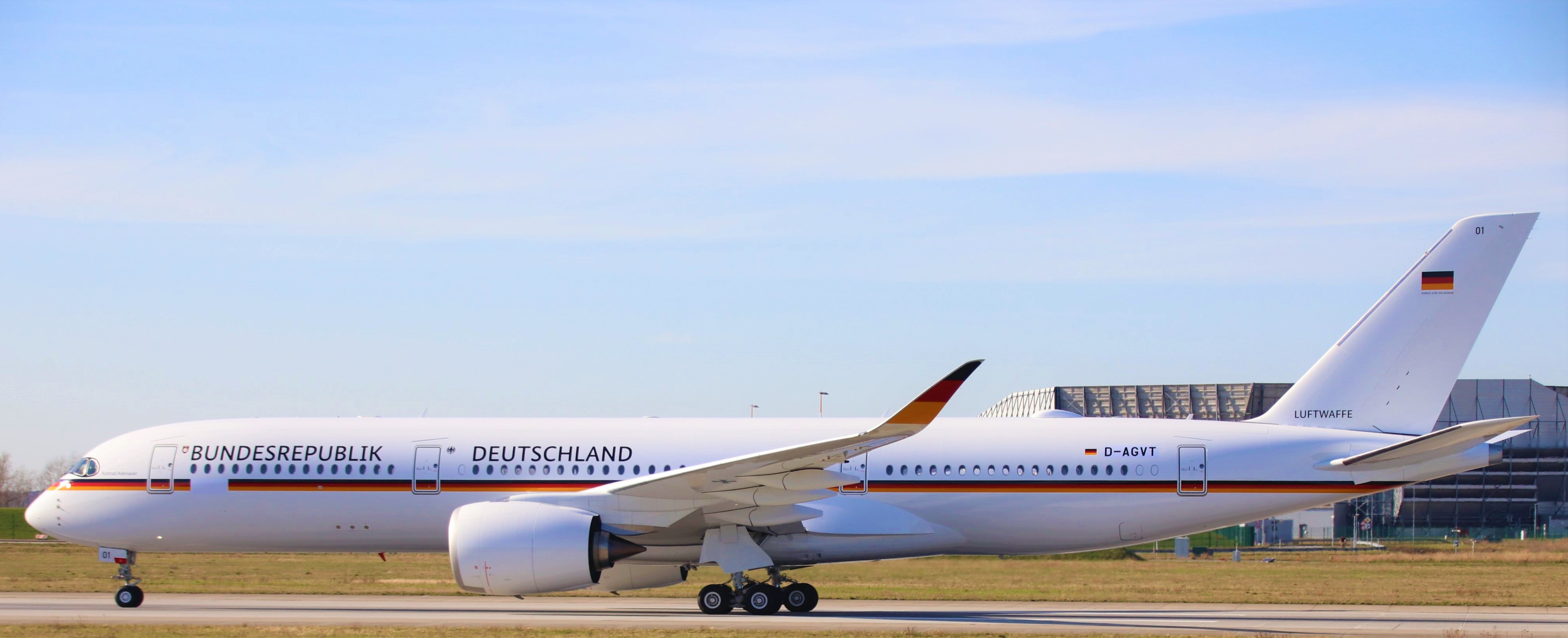 Lufthansa Technik welcomes 10+01 “Konrad Adenauer”  after  Cabin Modificaction  of  A350-900  10+03  “Kurt Schumacher”  Last year .