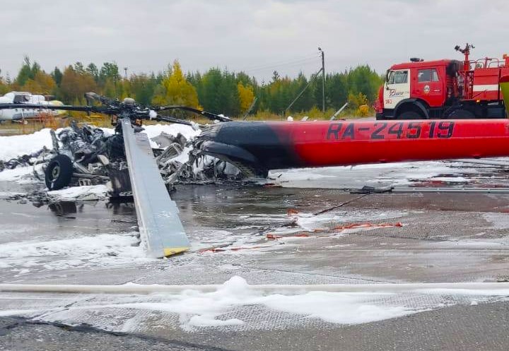  Two teenagers were arrested by Russian authorities for setting fire on a Mi-8 helicopter in Siberia.