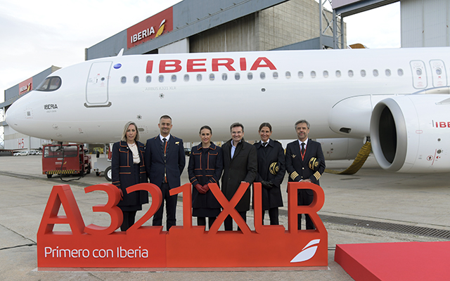 Iberia, ready for the world premiere of the Airbus A321XLR, the Single-aisle Aircraft designed for Trans-oceanic Flight.