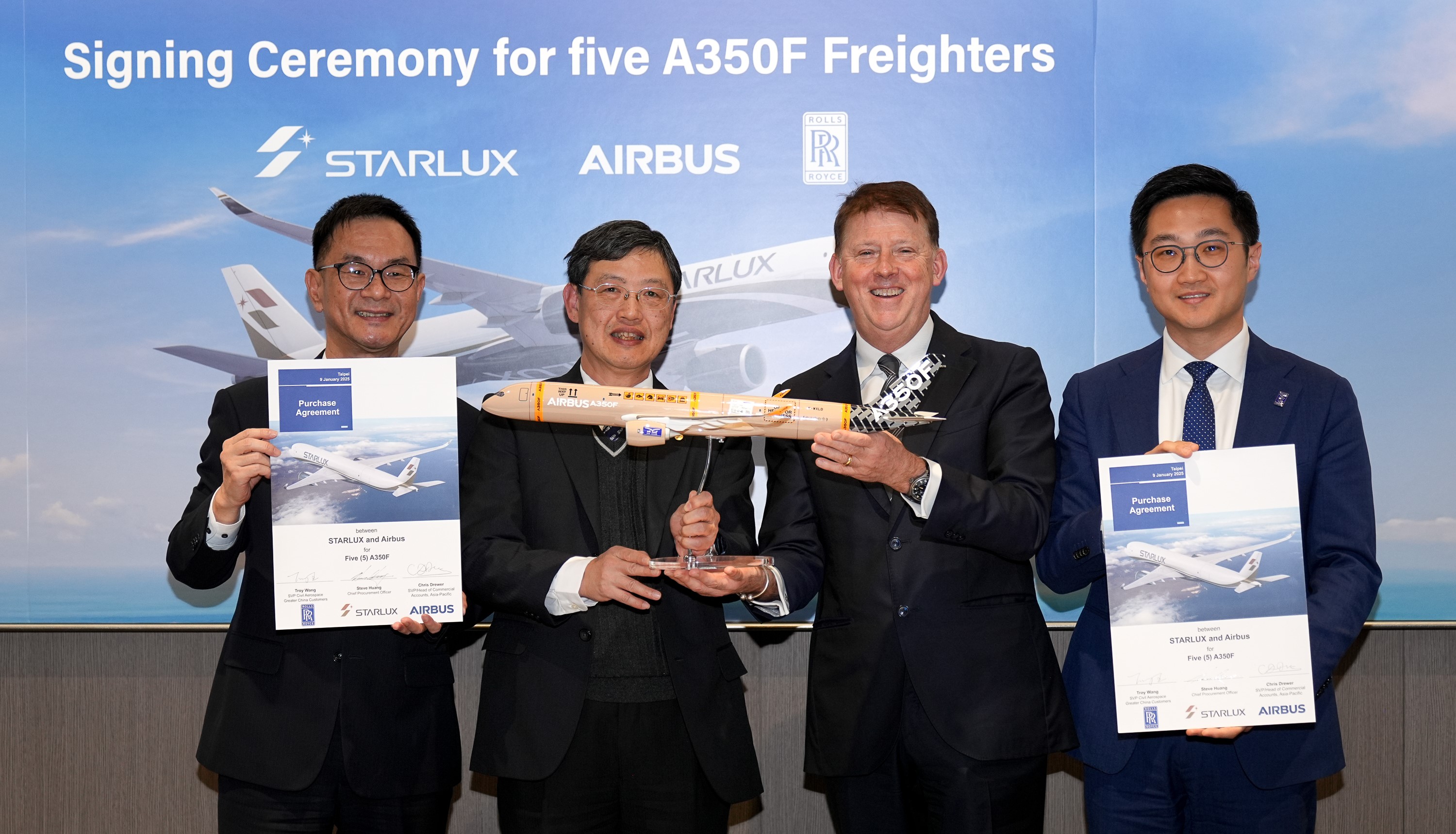 Taiwanese STARLUX doubles its order with another Five A350Fs Freighters, to enter International Cargo Market.