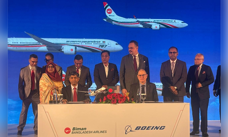 Bangladeshi carrier Biman Bangladesh orders 14 planes from Boeing for fleet expansion.