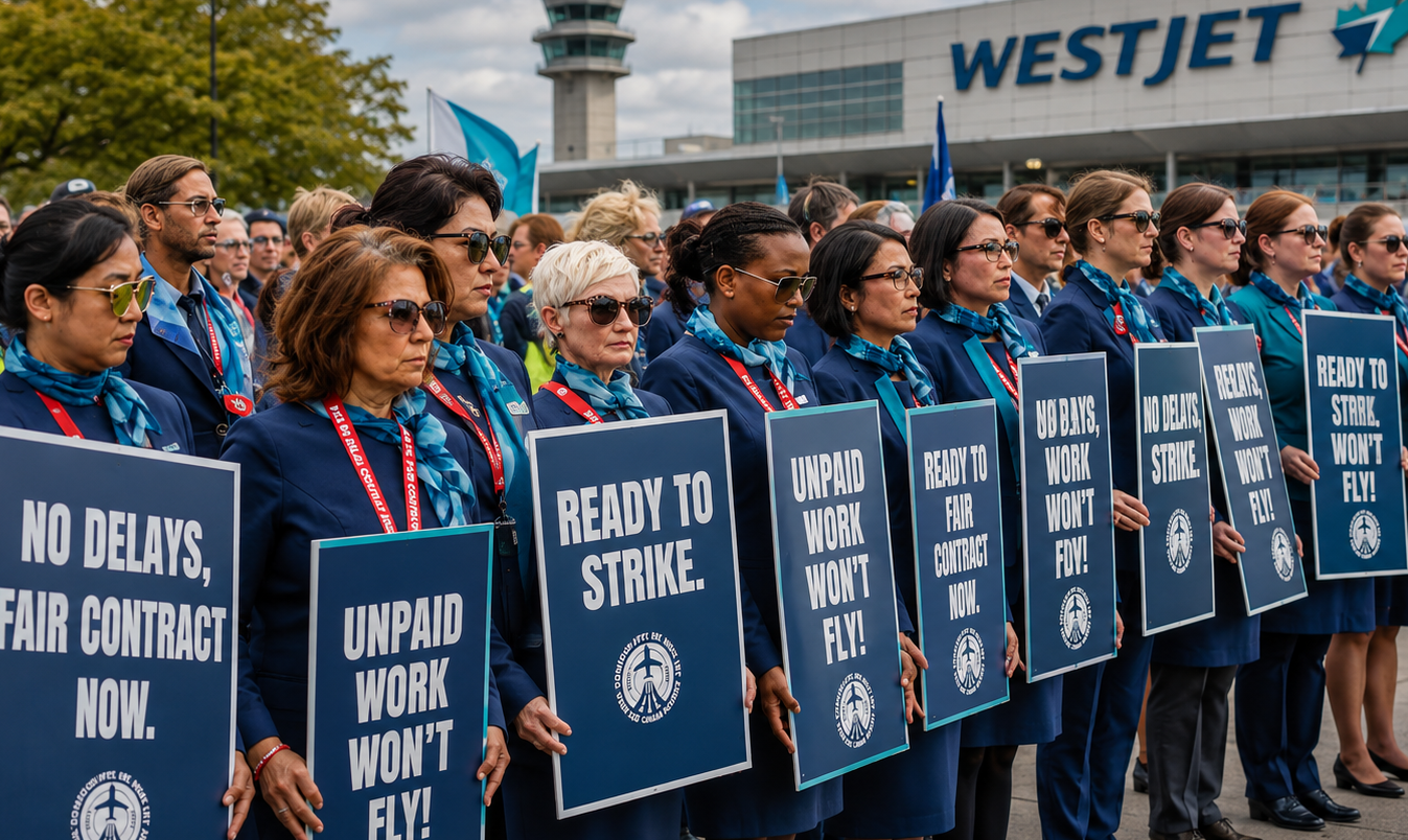WestJet Flight Attendants Strike, Triggering Hundreds of Flight Cancellations Across Canada