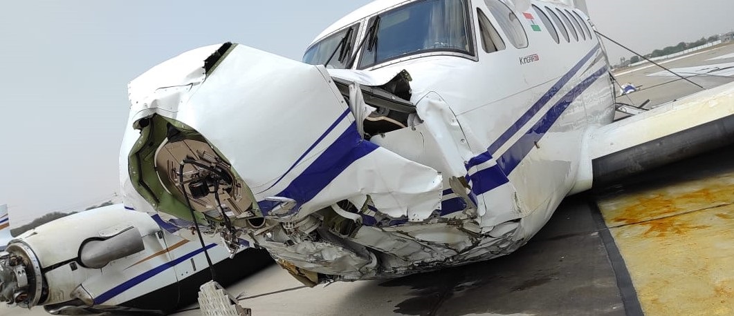 A Beechcraft  B200GT  King  Air 250 carrying remdesivir injections did  a  crash landing (excursion)  at  Gwalior  Airport  of  India .