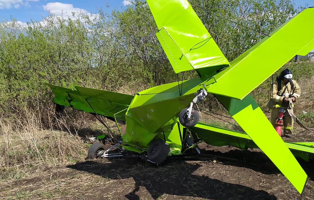 Apparently  Hijacked  light  aircraft ( Yermak ) crashed shortly after take off  killing both the occupants at Russia. 