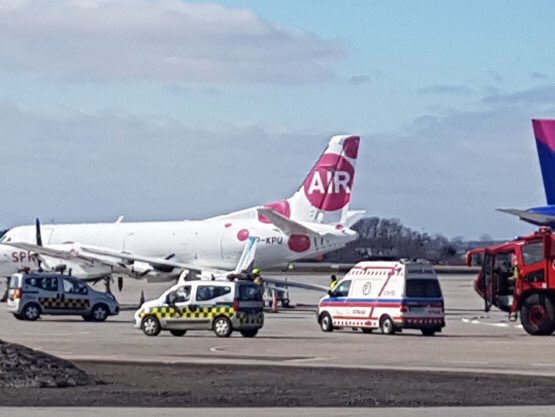 A 'Partenavia P 68 Observer 2' crashed into a 'Saab 340' aircraft of Sprint Air at Gdansk Airport on Tuesday