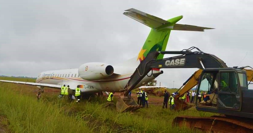Camair-Co Embraer ERJ-145 LR did a runway excursion on landing attempt at Yaounde-Nsimalen Airport ,Cameroon !
