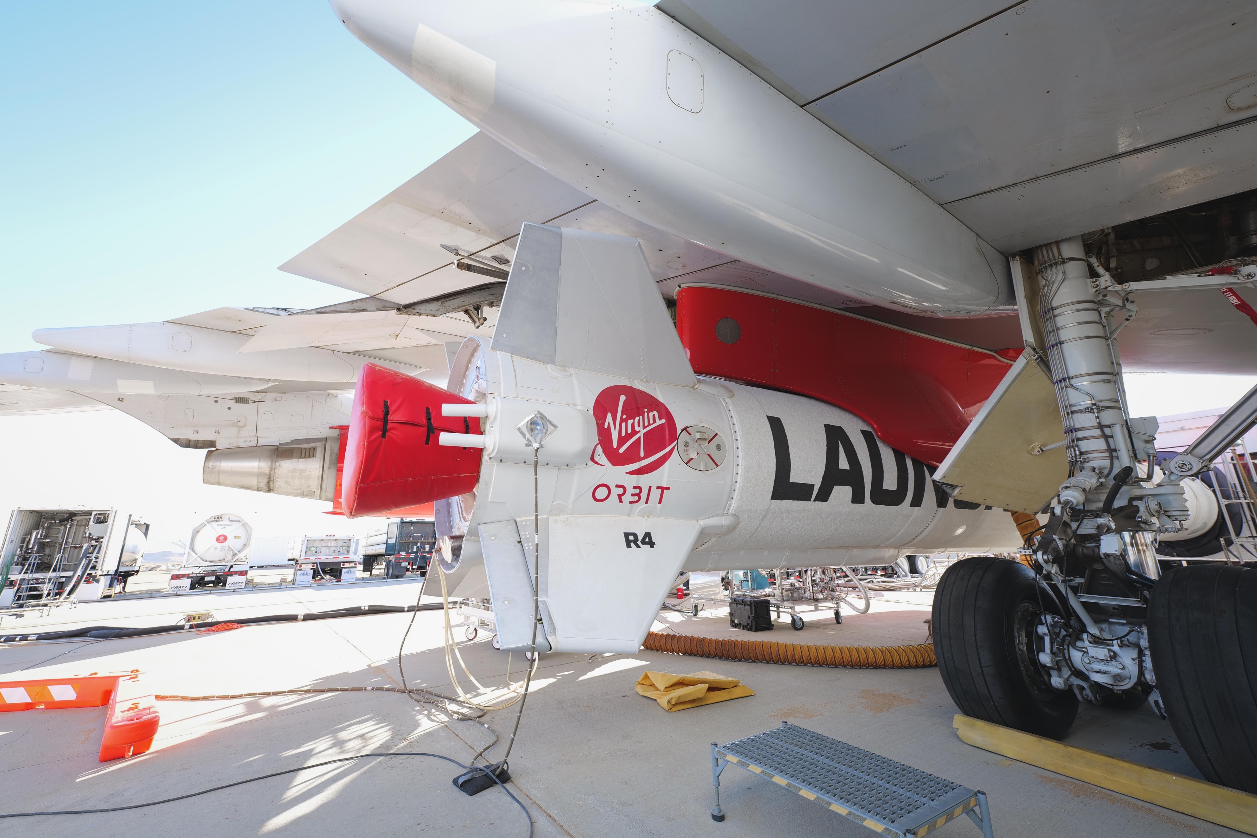 Tubular Bells: In  T-2 days , Virgin Orbit 's  Cosmic Girl  and  LauncherOne  take flight from Mojave Air and Spaceport in California !