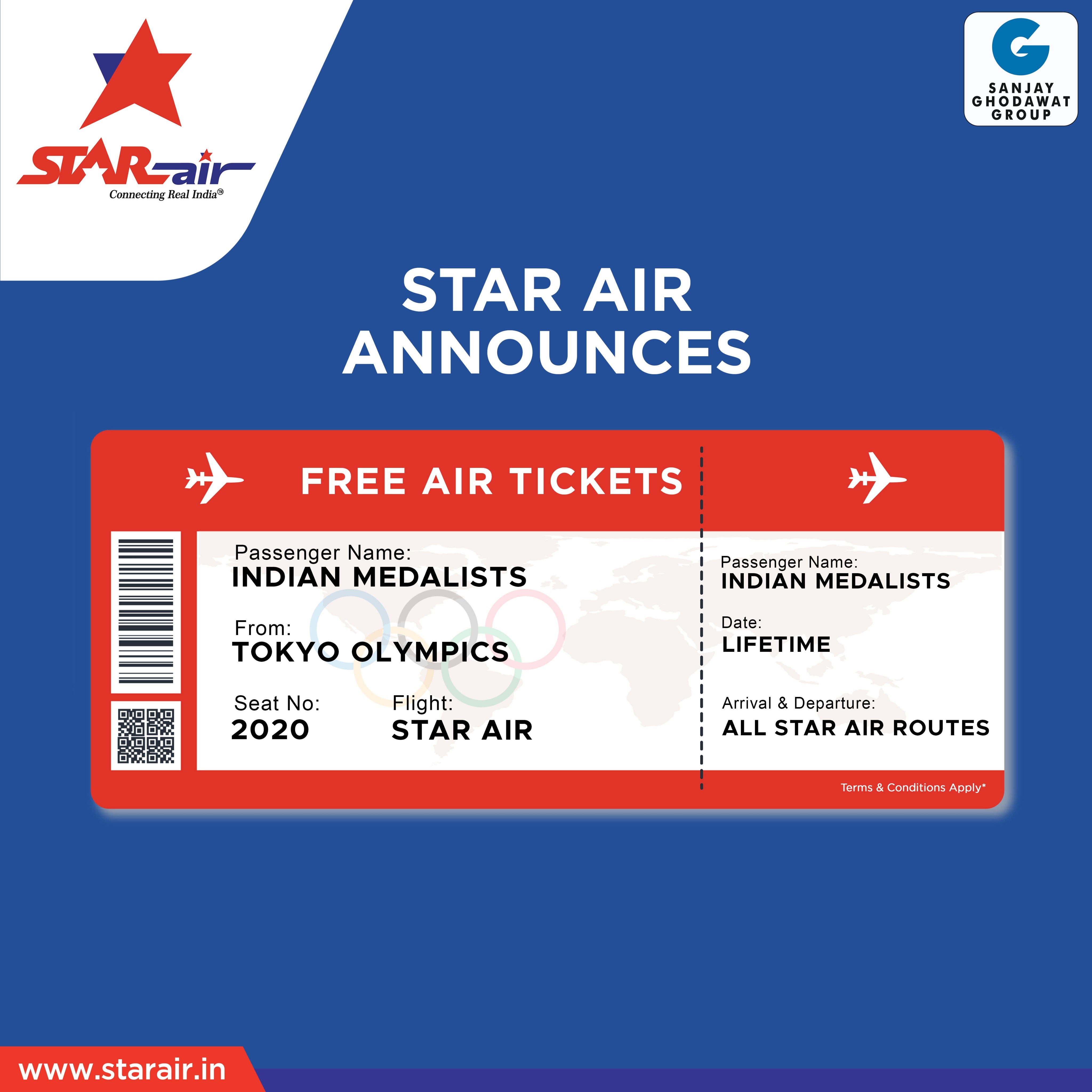 Star Air Said  'Life Time' , Go First said 'Five Years' and Indigo said 'One Year' , Indian Carriers Honour their Olympic medalists  with Free Air Travel !