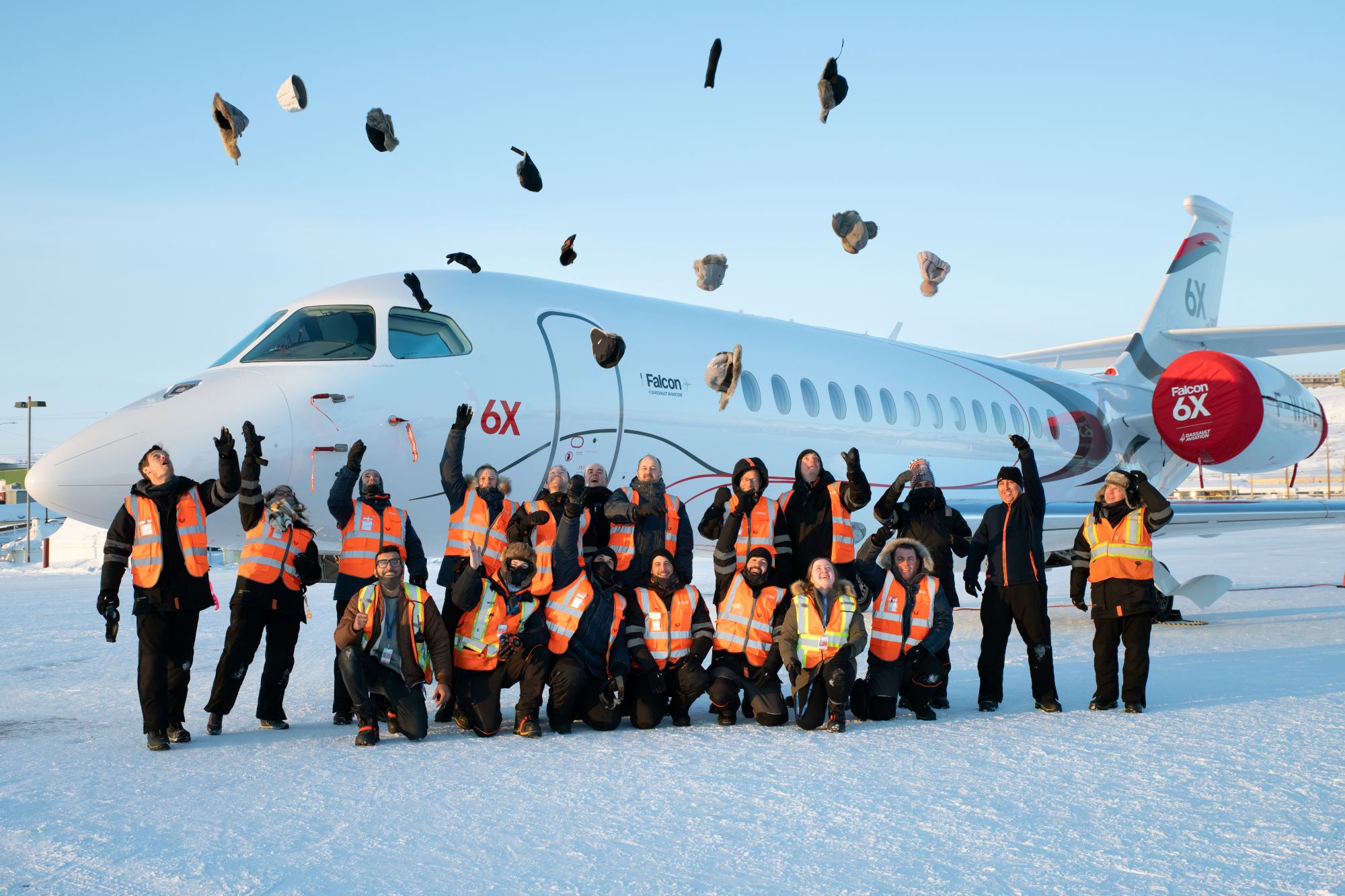 Press Release  -  Falcon 6X  with  PW812D  engines  completed  it's  cold  soak  tests  at  -37°C   temperature   of   Iqaluit ,Canada !